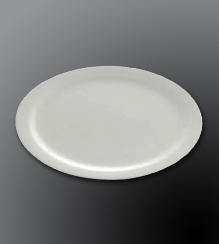 Narrow Rim Porcelain Dinnerware Alpine White Oval Platter 11.5"L